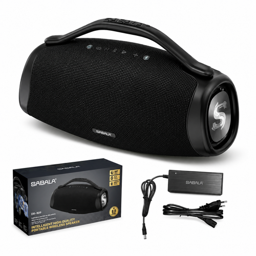 Caixa de Som Bluetooth SABALA DRA-909 200W Premium – Graves Potentes, Bateria 3900mAh e Proteção IPX6 à Prova d’Água
