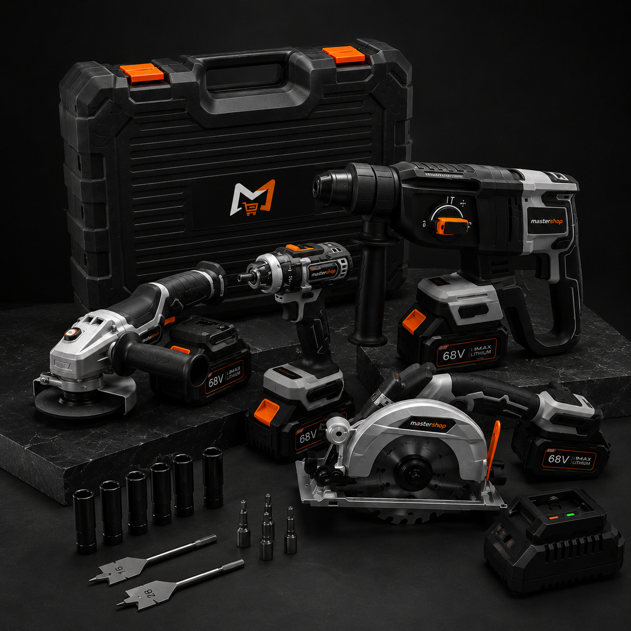 Kit Completo de Ferramentas Brushless 68V – Alto Torque, Alta Performance e Durabilidade - 1 ANO GARANTIA